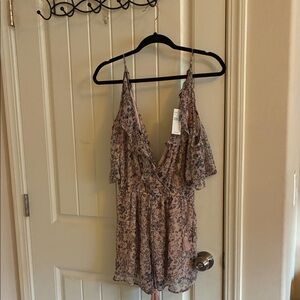American Eagle Outfitters Floral Romper in Pink and Black